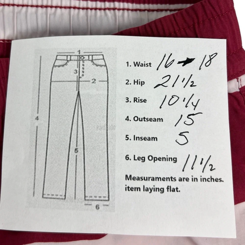 Lacoste Mens Large Swim Shorts Striped Red White 5” Inseam Polyamide Beach EUC - Picture 8 of 12